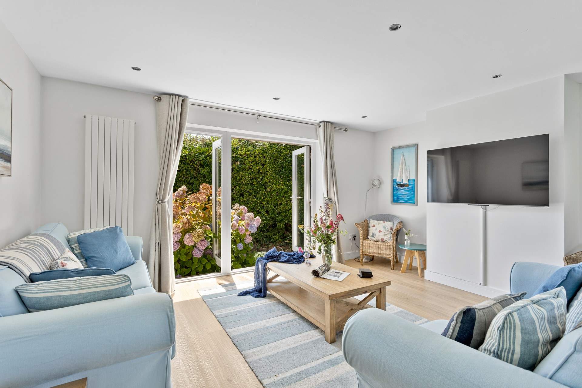 Sit on the comfy sofas and catch a movie on the Smart TV.