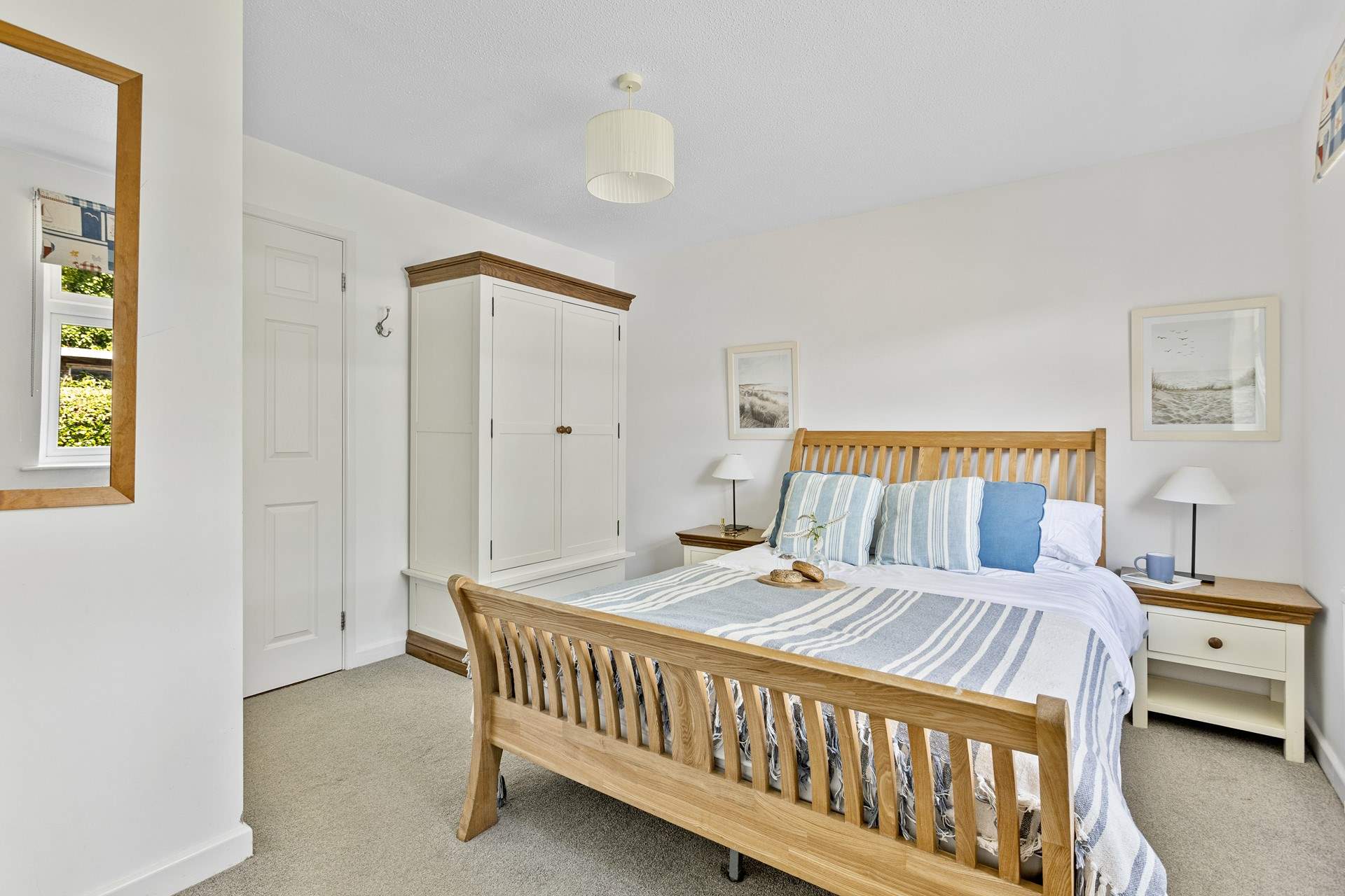 The bedrooms are perfect for a restful night. 