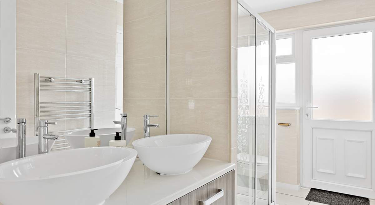 The stylish family shower-room. 