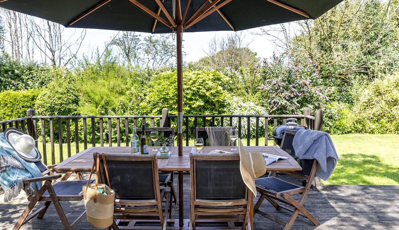 The garden is an oasis with the beach a short walk from the back garden gate.
