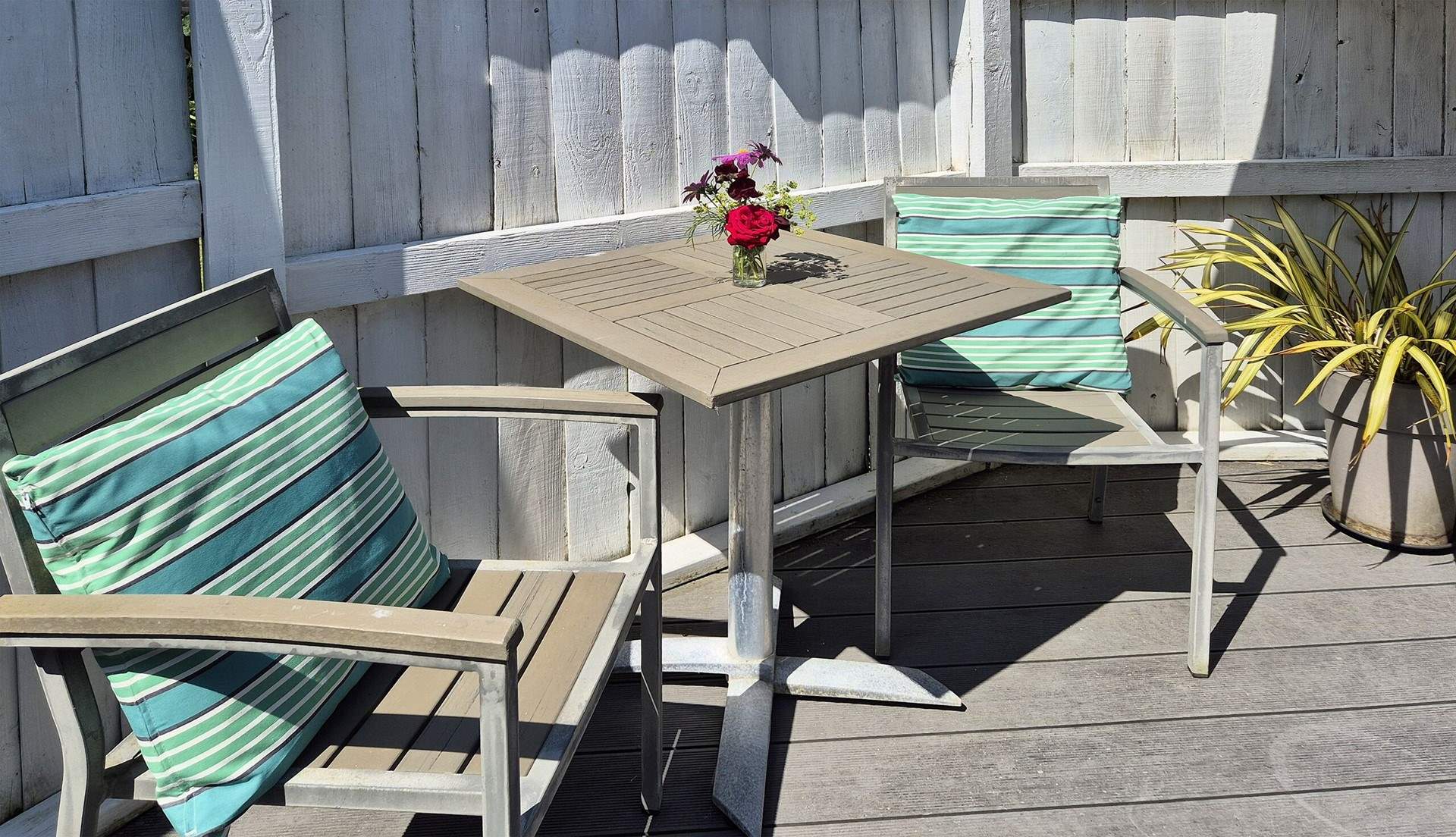 Dine in the Devonshire sunshine. 