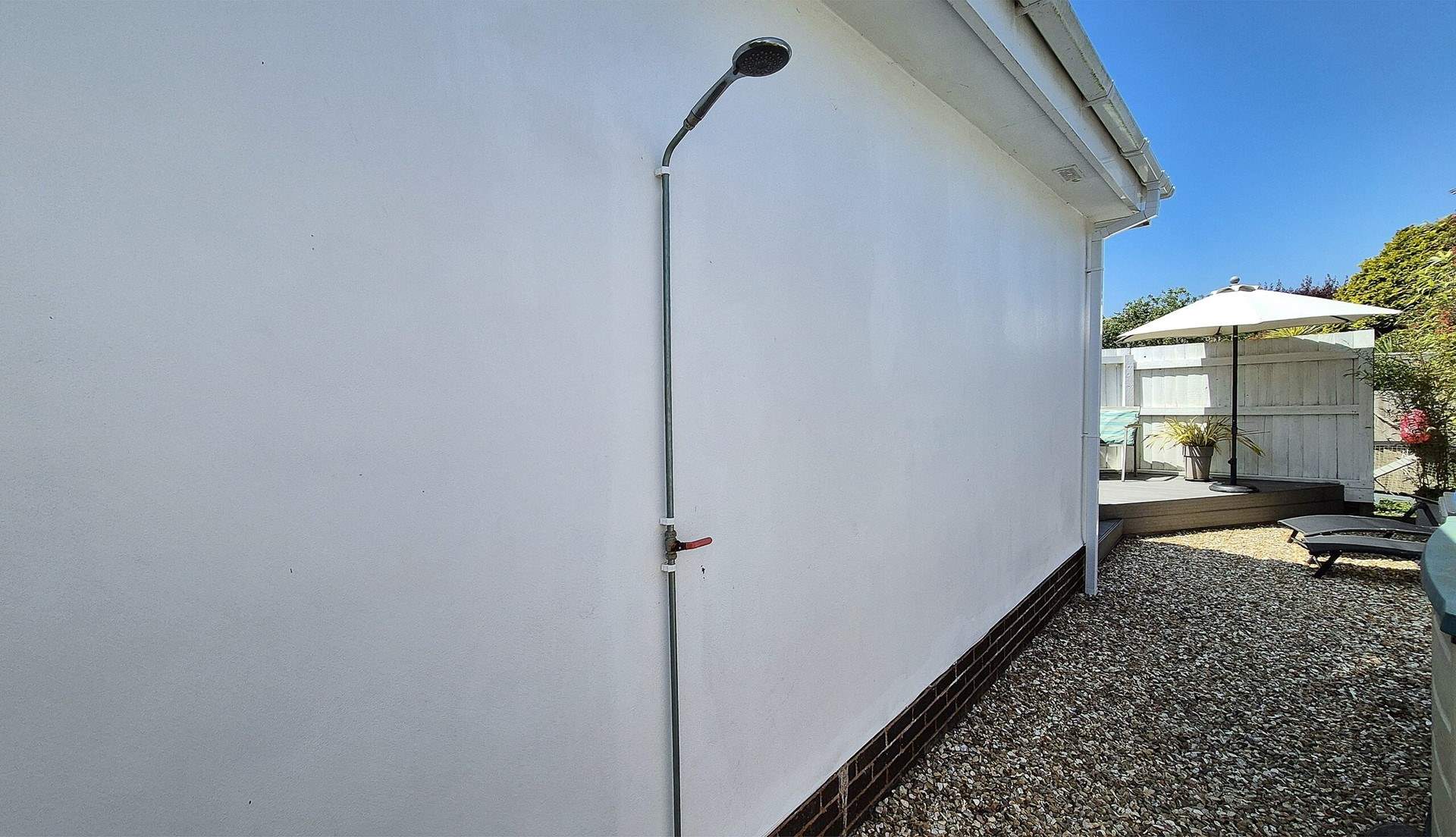 Rinse off sandy toes outside. 