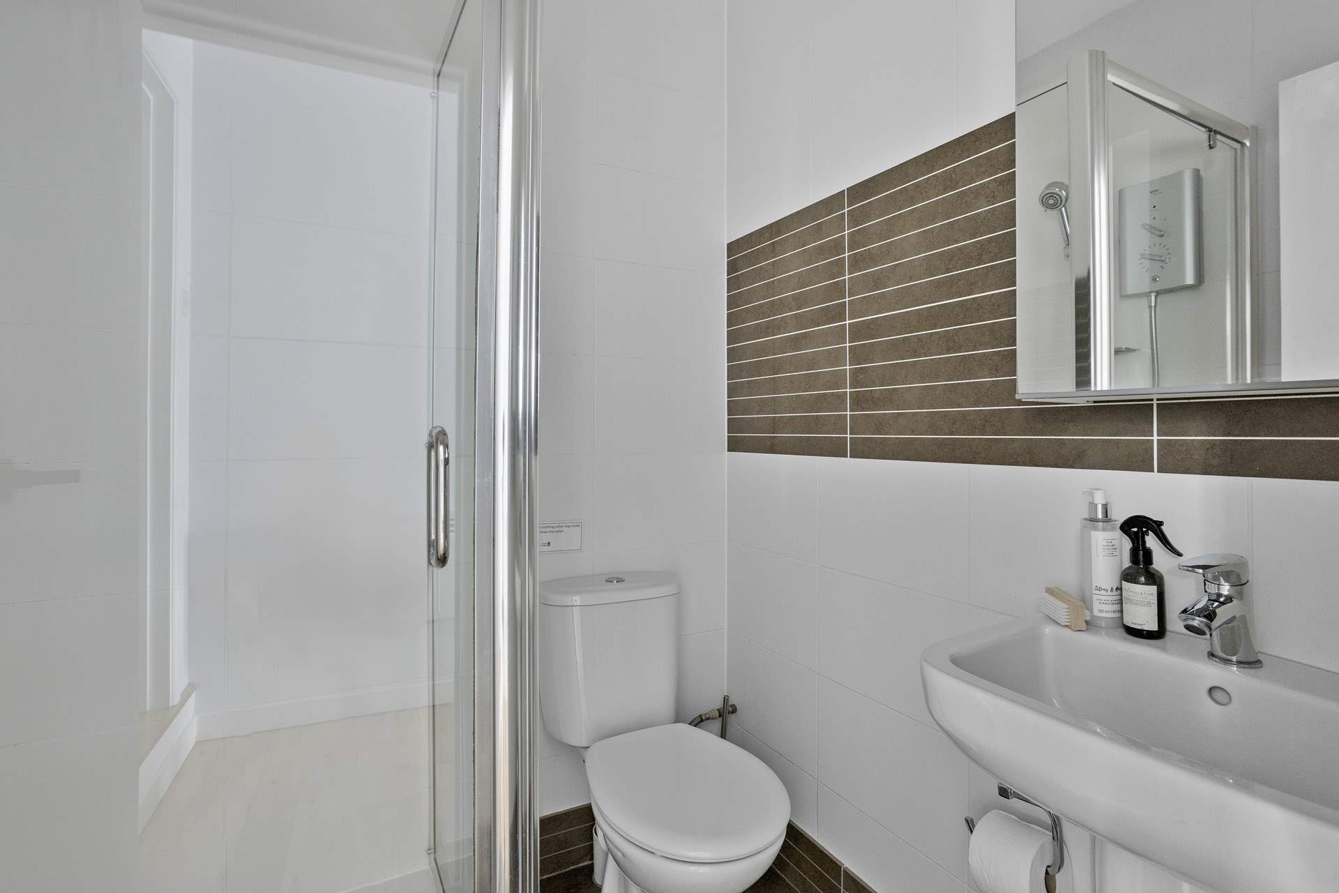 Enjoy a refreshing shower after a busy beach day.