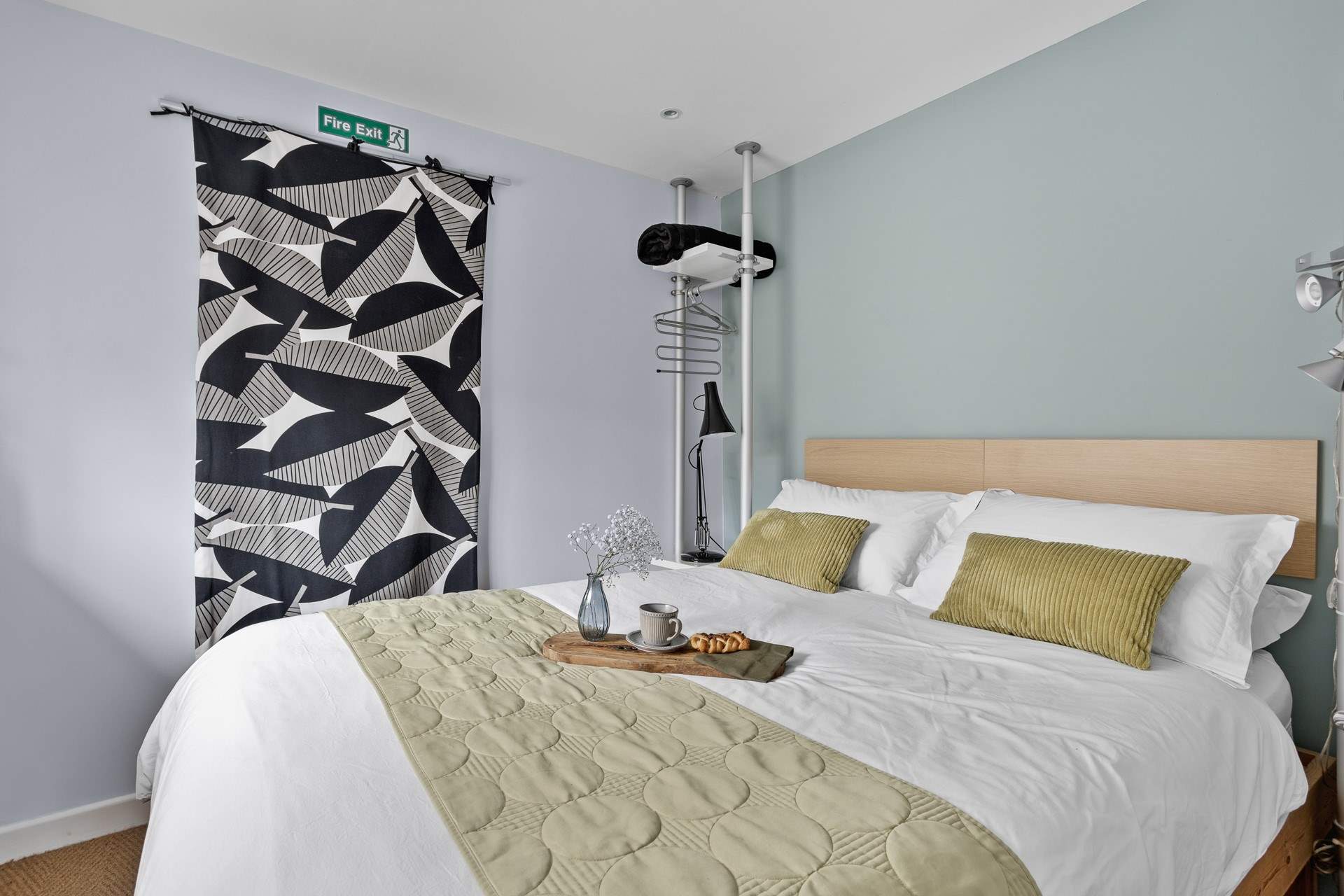 The bedroom has a king-size bed for a restful night's sleep. 