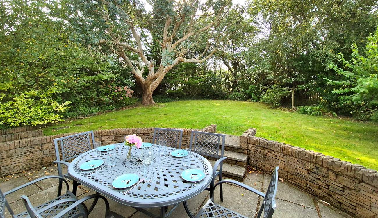 The enclosed garden is a delight.