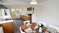 The kitchen/diner has space for all. 