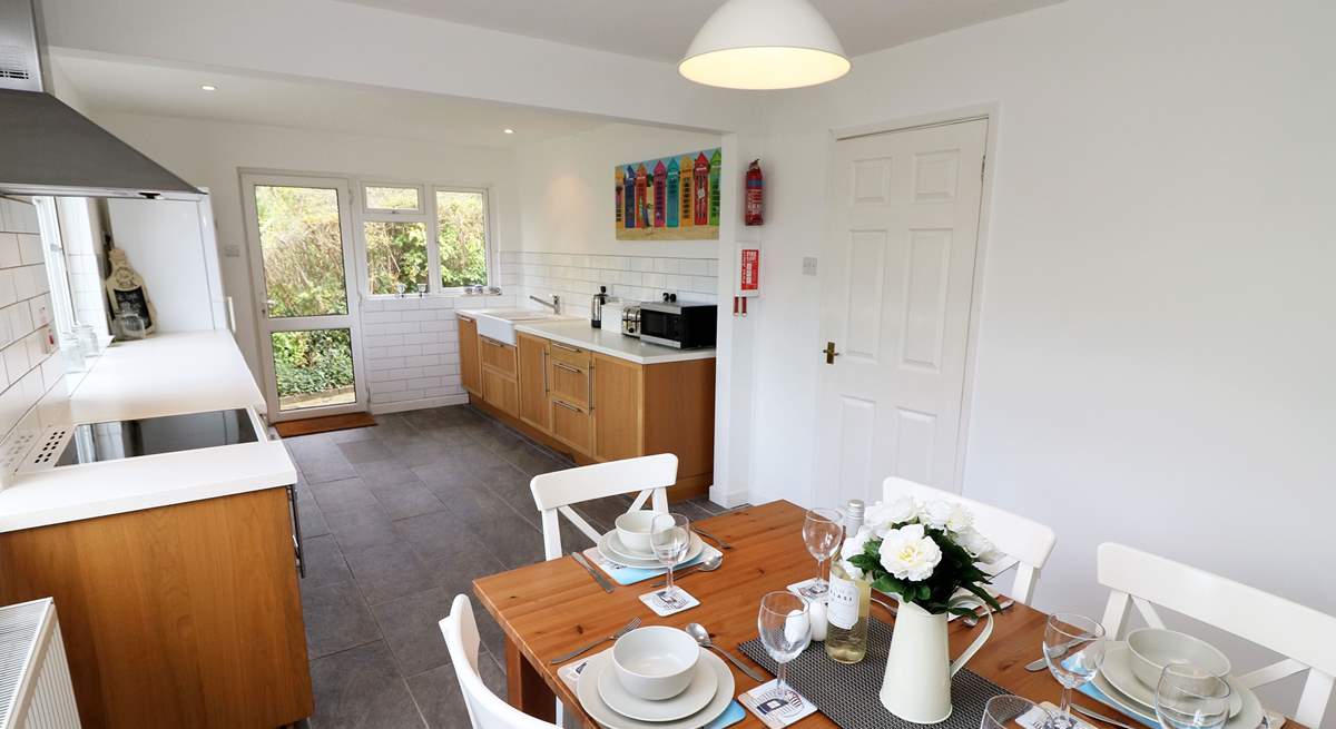 The kitchen/diner has space for all. 