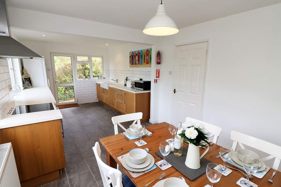 The kitchen/diner has space for all.