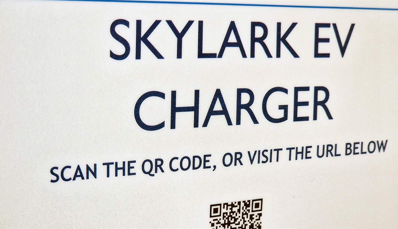 A handy charging point is available for your electric car.