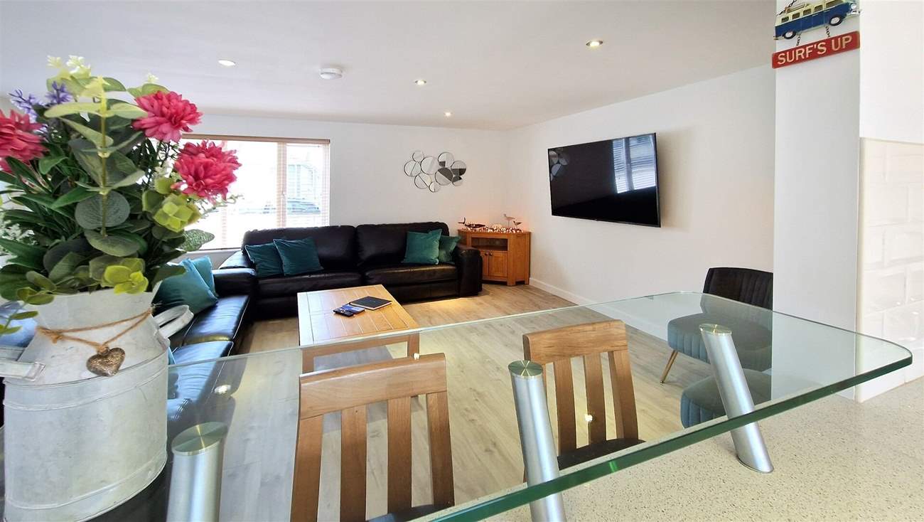 The living space is light and bright.