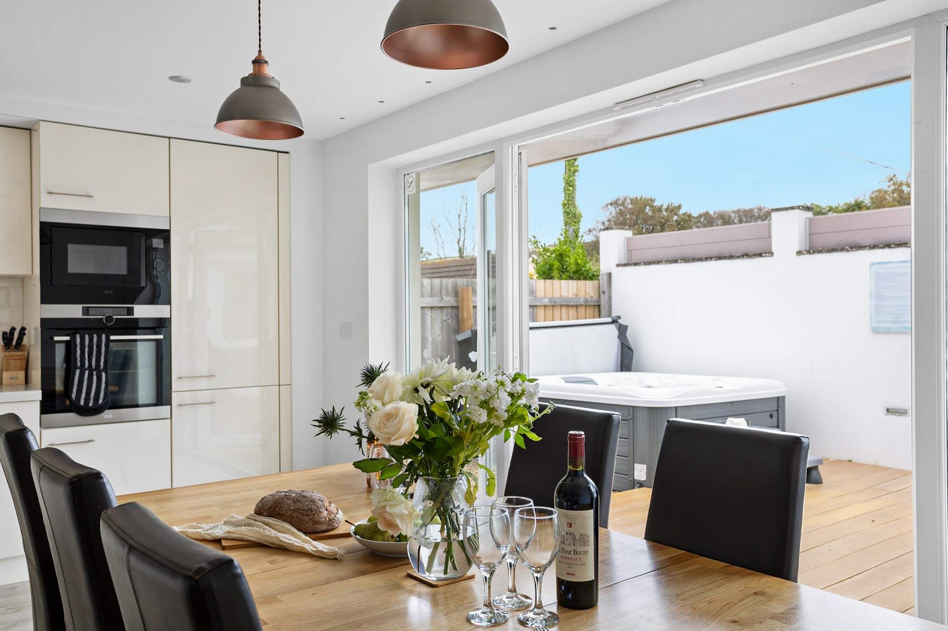 Open the French doors and the let the fresh air in.