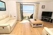 The living space is perfect for gazing out to sea.