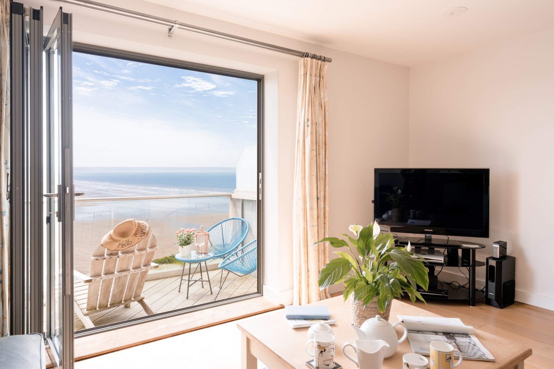 You can enjoy the views from inside or out. Please note, the outside furniture has since been replaced.