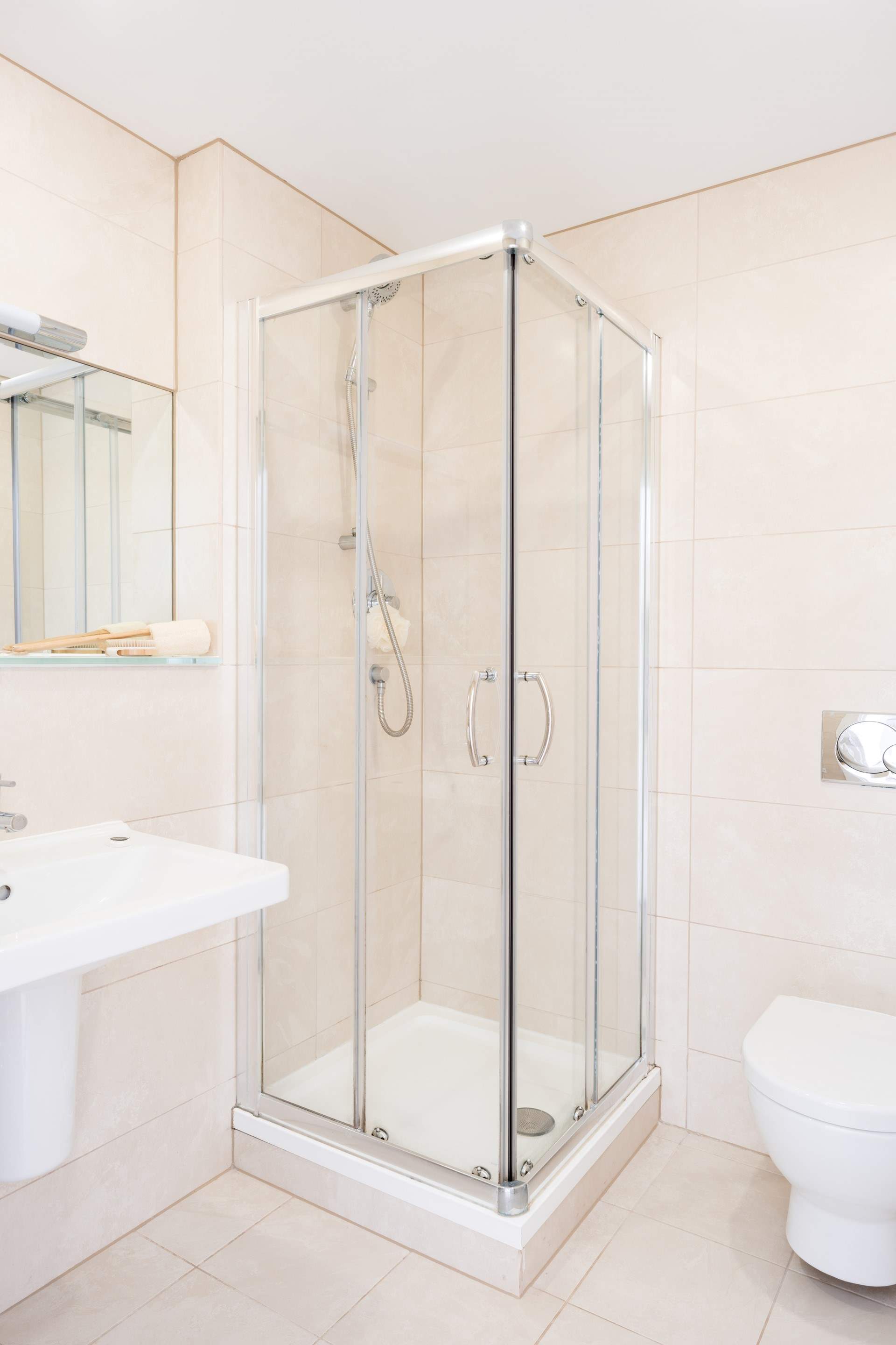 The modern en suite shower-room.