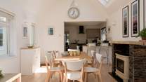 The light kitchen and dining space is a delight.