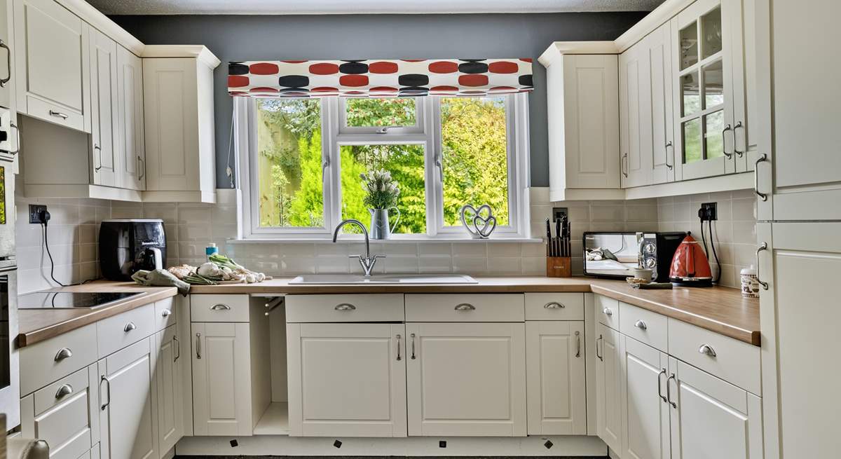 Rustle up a holiday feast in the spacious kitchen. 