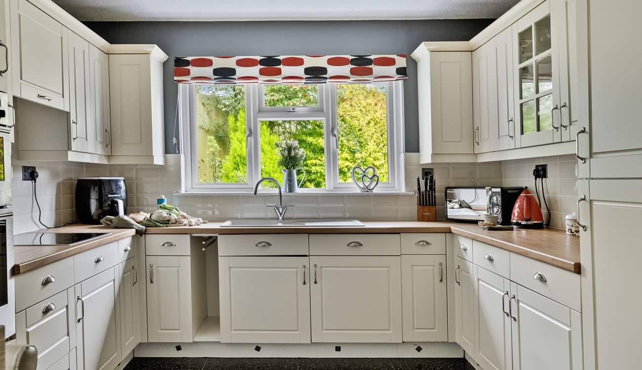 Rustle up a holiday feast in the spacious kitchen. 