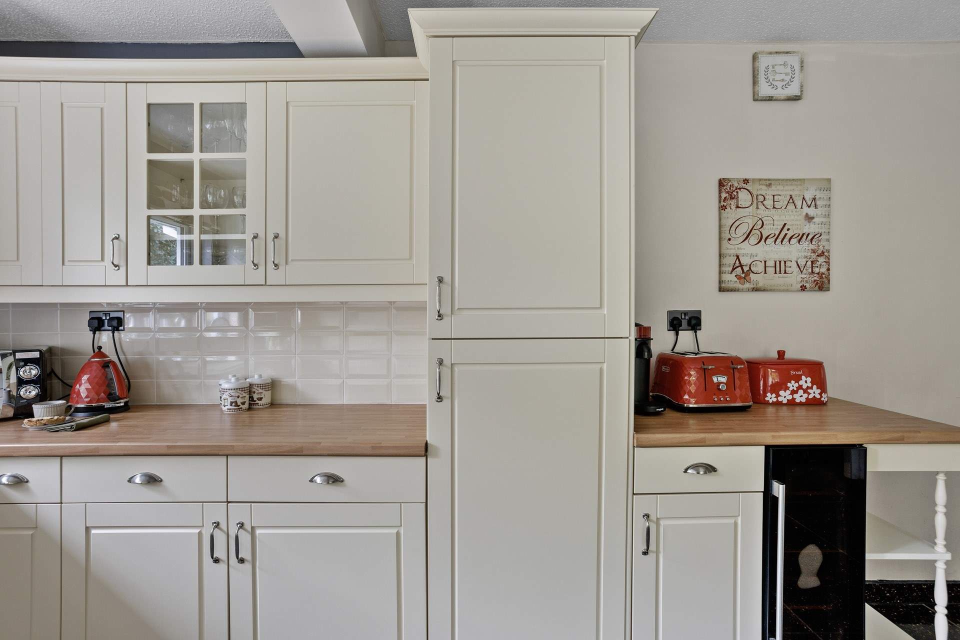 The kitchen is well-equipped.