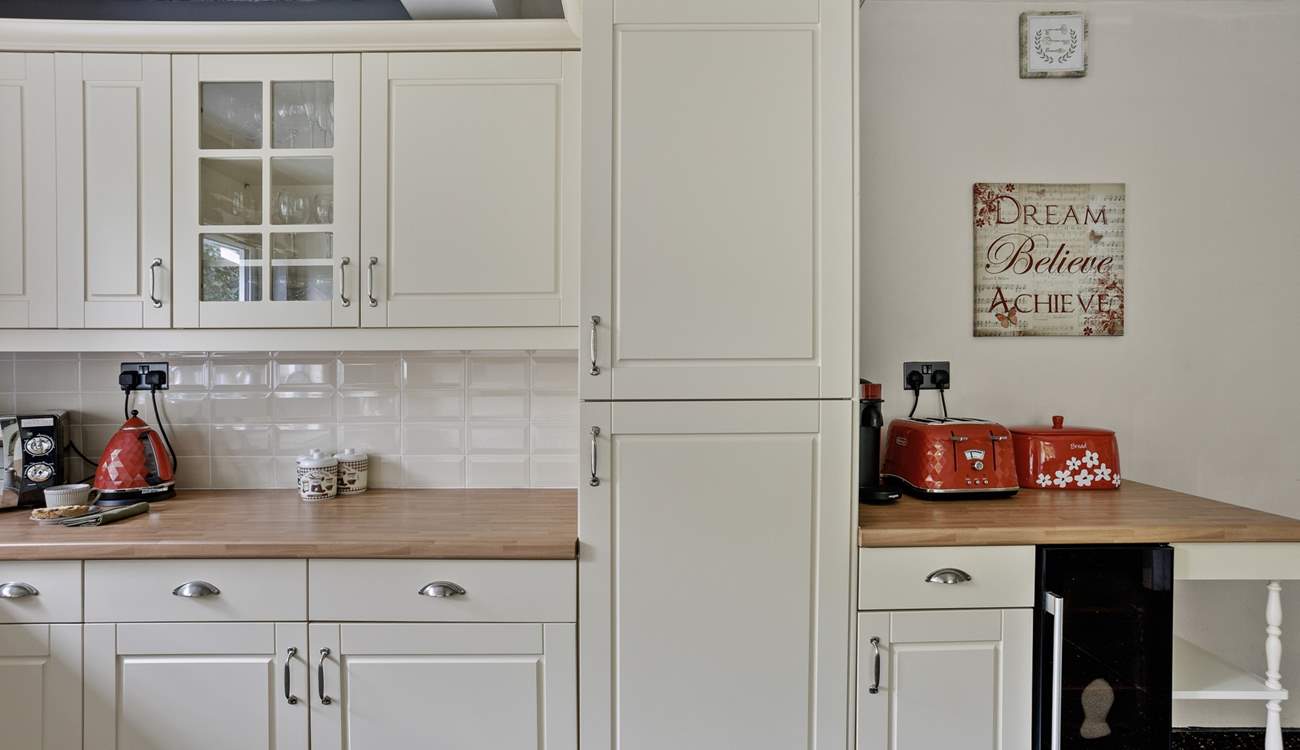 The kitchen is well-equipped.