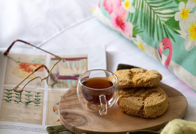 Relaxing mornings and holiday treats.