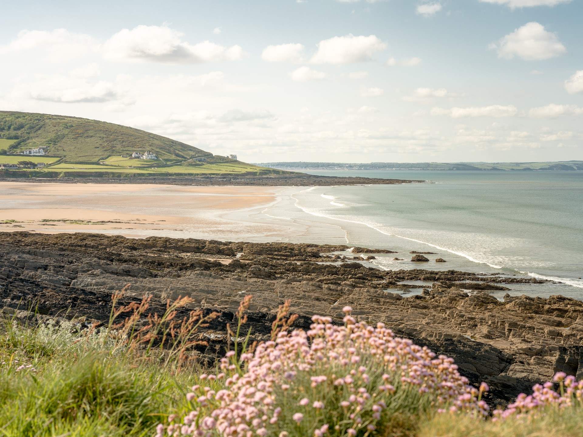 Glorious views from the coast path across Croyde Bay.