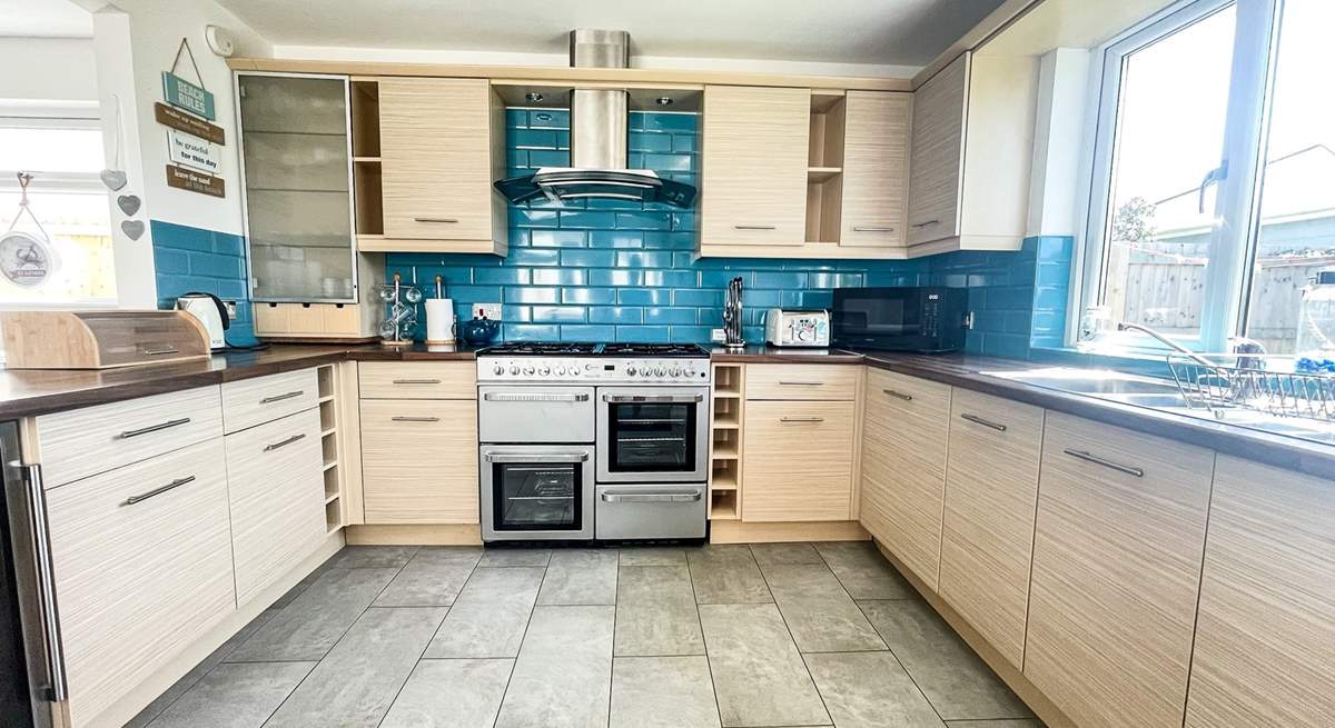 The stylish kitchen/diner has all you need to cook a holiday meal. 