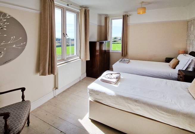 One of the twin bedrooms has a delightful dual-aspect view. 