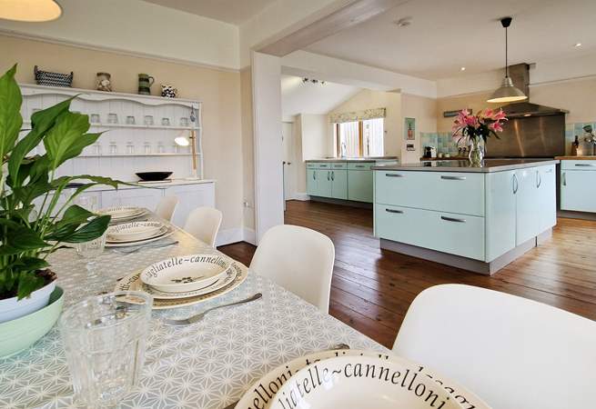 The kitchen/diner is a wonderful place for sociable holiday time.