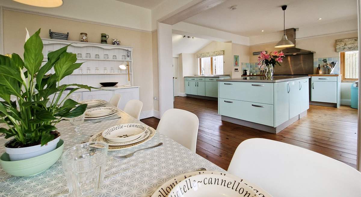 The kitchen/diner is a wonderful place for sociable holiday time.