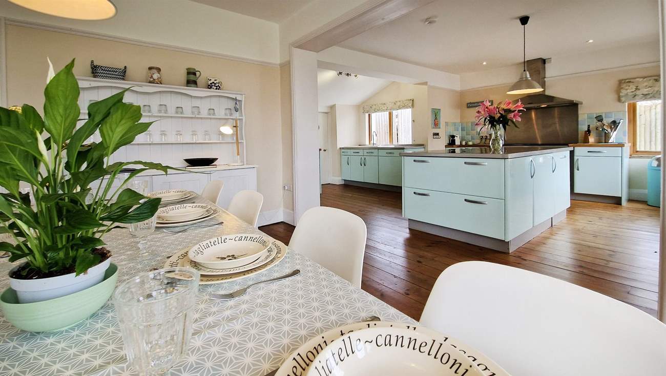 The kitchen/diner is a wonderful place for sociable holiday time.