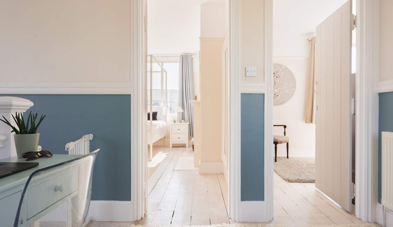 Head upstairs to find all of the bedrooms and family bathroom.