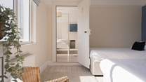 Head back out across bedroom one and on to the landing. 