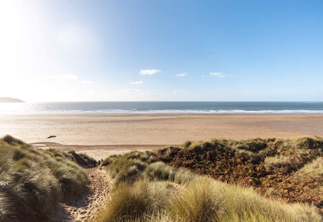 There's a plethora of stunning beaches in the area; this is Woolacombe. 