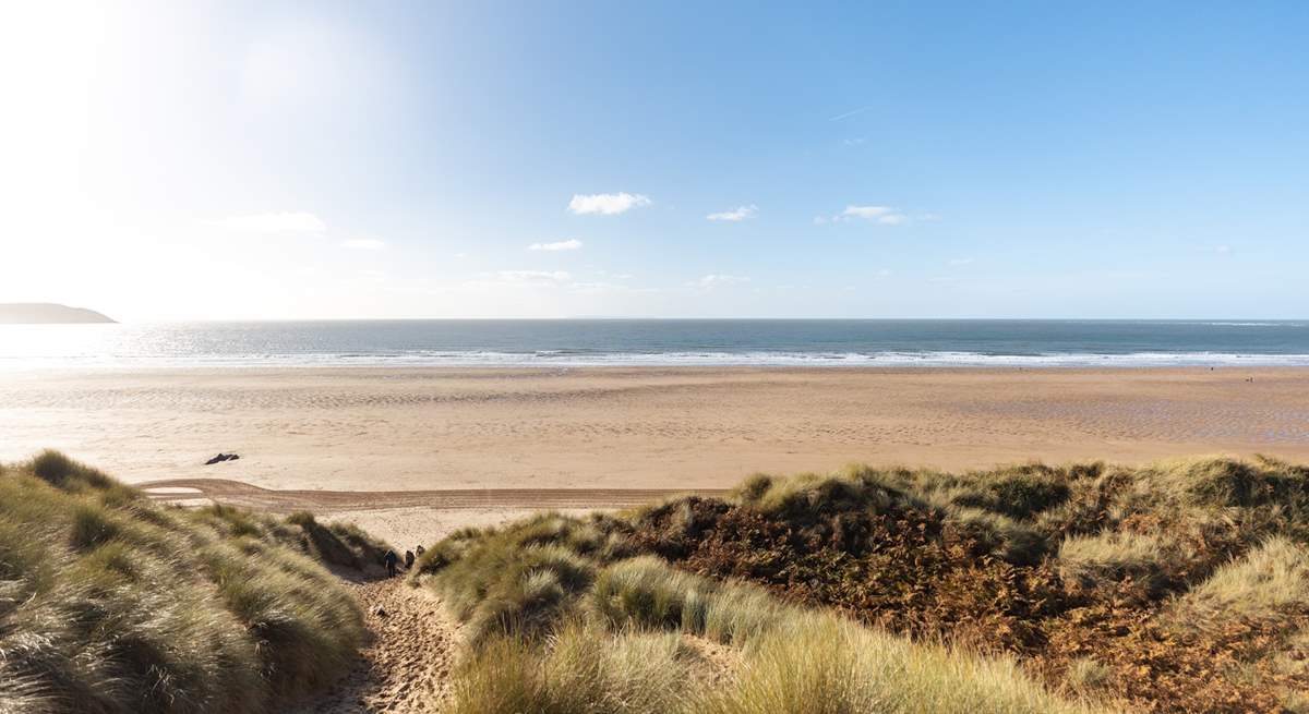There's a plethora of stunning beaches in the area; this is Woolacombe. 