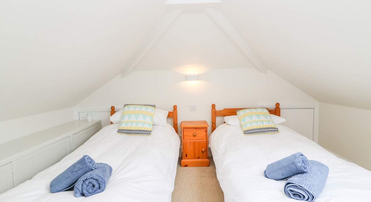 The twin bedroom on the first floor. 