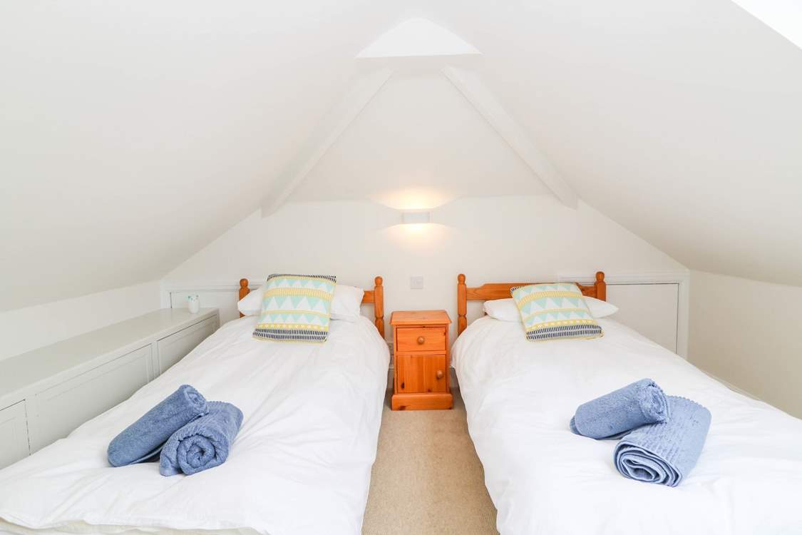 The twin bedroom on the first floor.