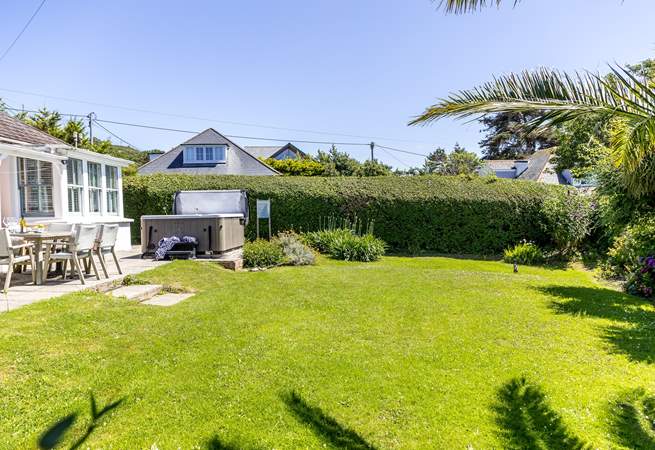 The well-kept garden. 
