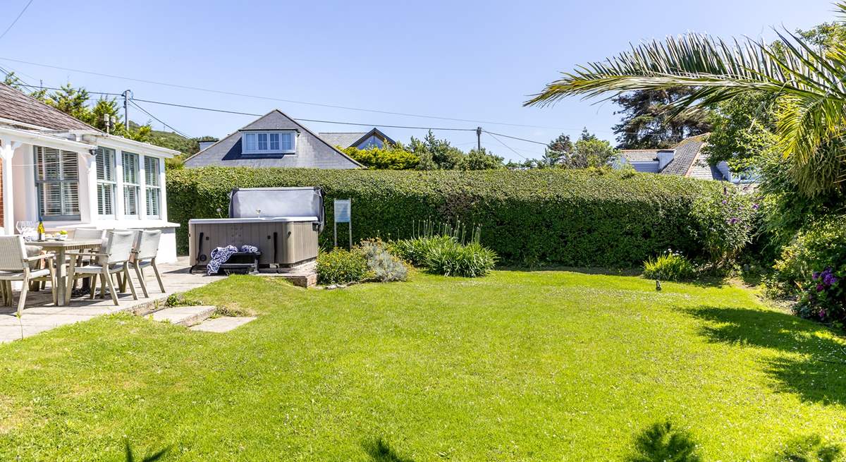 The well-kept garden. 