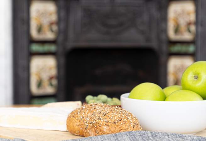 Shop locally for the freshest Devonshire produce. Please note, the fire is ornamental and not in use.