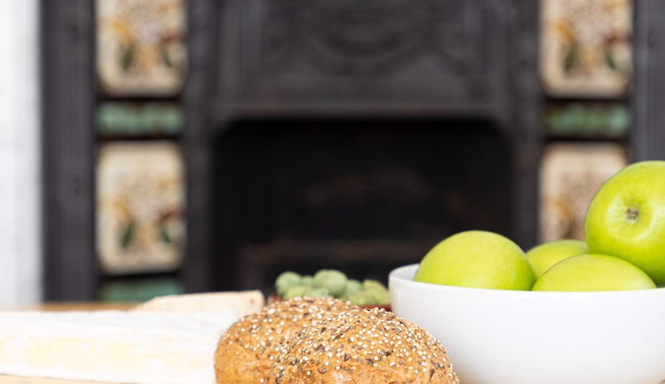 Shop locally for the freshest Devonshire produce. Please note, the fire is ornamental and not in use.