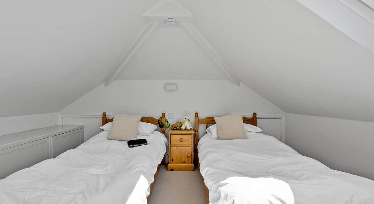 Twin beds, perfect for either adults or children. 