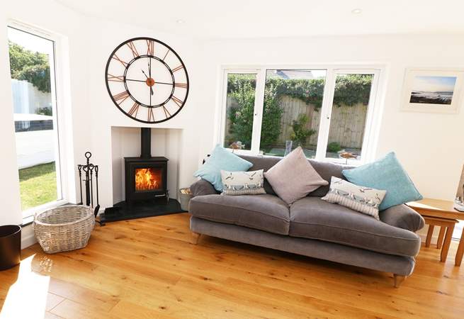 The warming wood-burner will keep you cosy on cooler evenings.