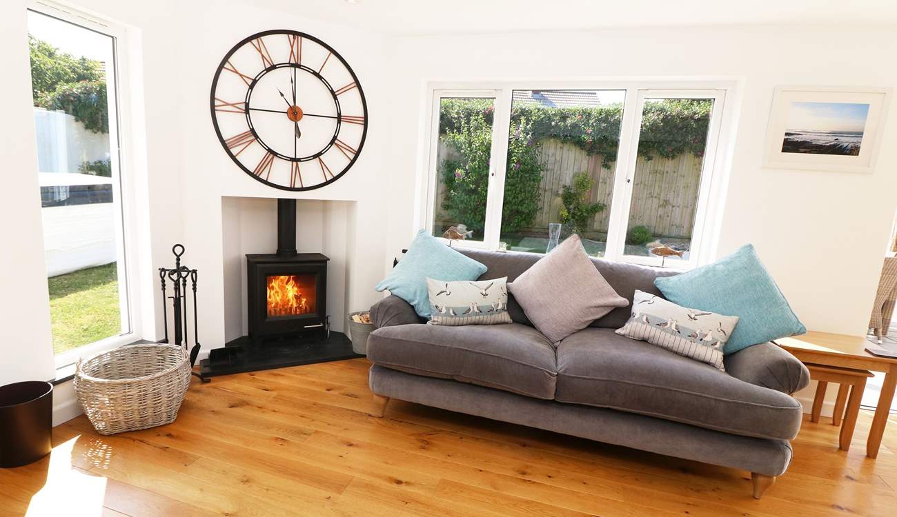 The warming wood-burner will keep you cosy on cooler evenings.