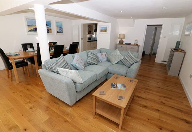 Snuggle up on the corner sofa.