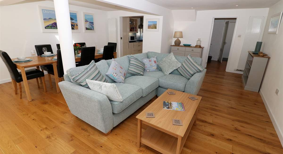 Snuggle up on the corner sofa.