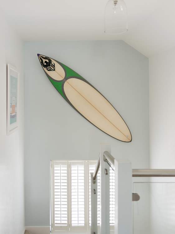 The surf vibe runs throughout this stunning home.