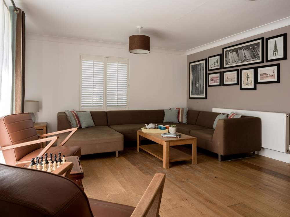 The cosy corner sofa is perfect for sociable holidays.