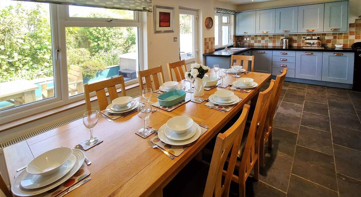 Gather everyone around the table in the kitchen-diner to enjoy a holiday meal. 