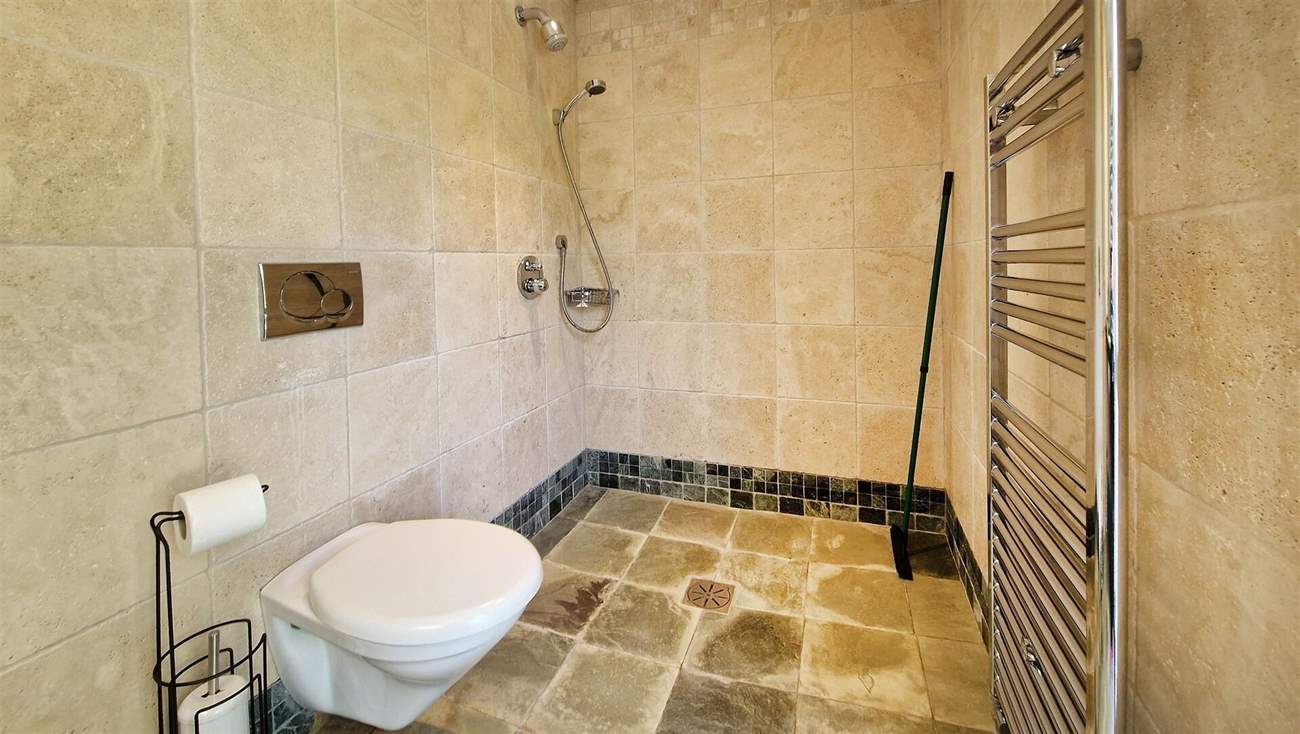 The wet-room is ideal for rinsing salty toes after a day on the beach.