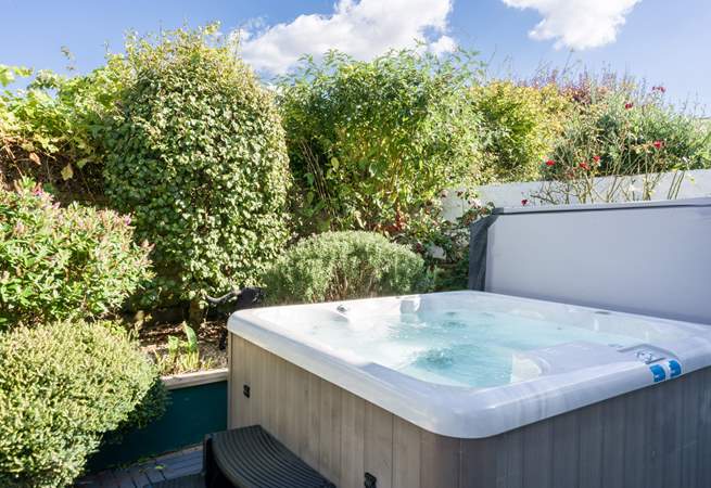 Time to relax into the hot tub.